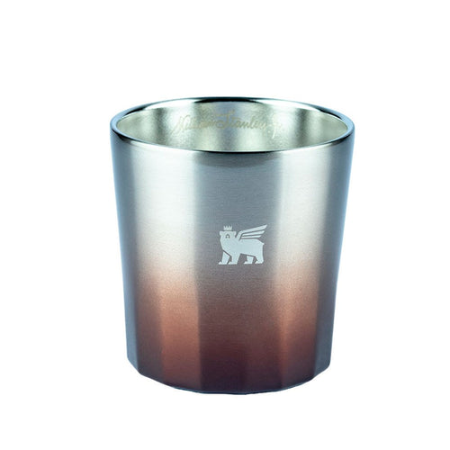 Copo térmico em degradê de cinza e cobre.