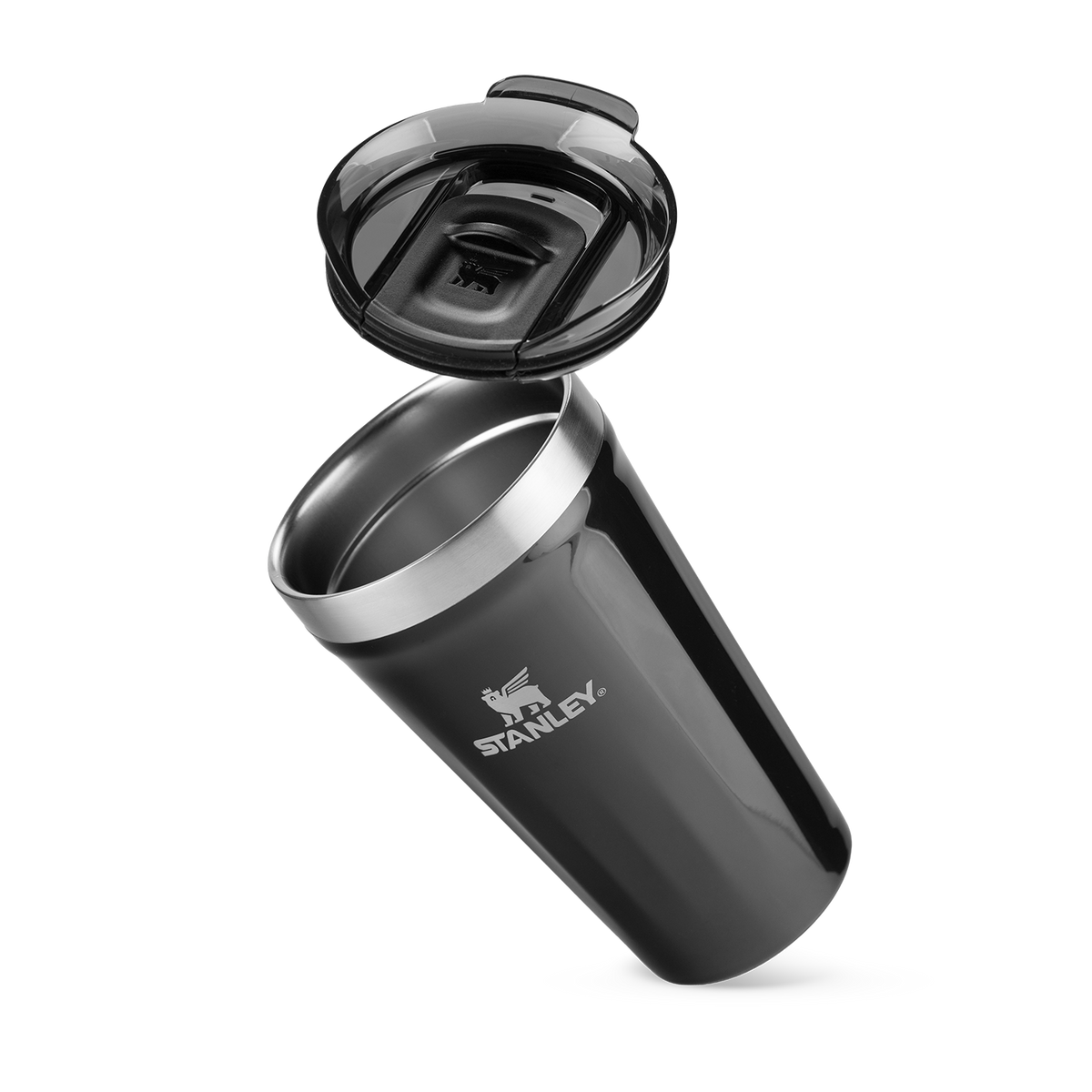 Copo Texturizado Com Tampa Black Gloss | 473ml