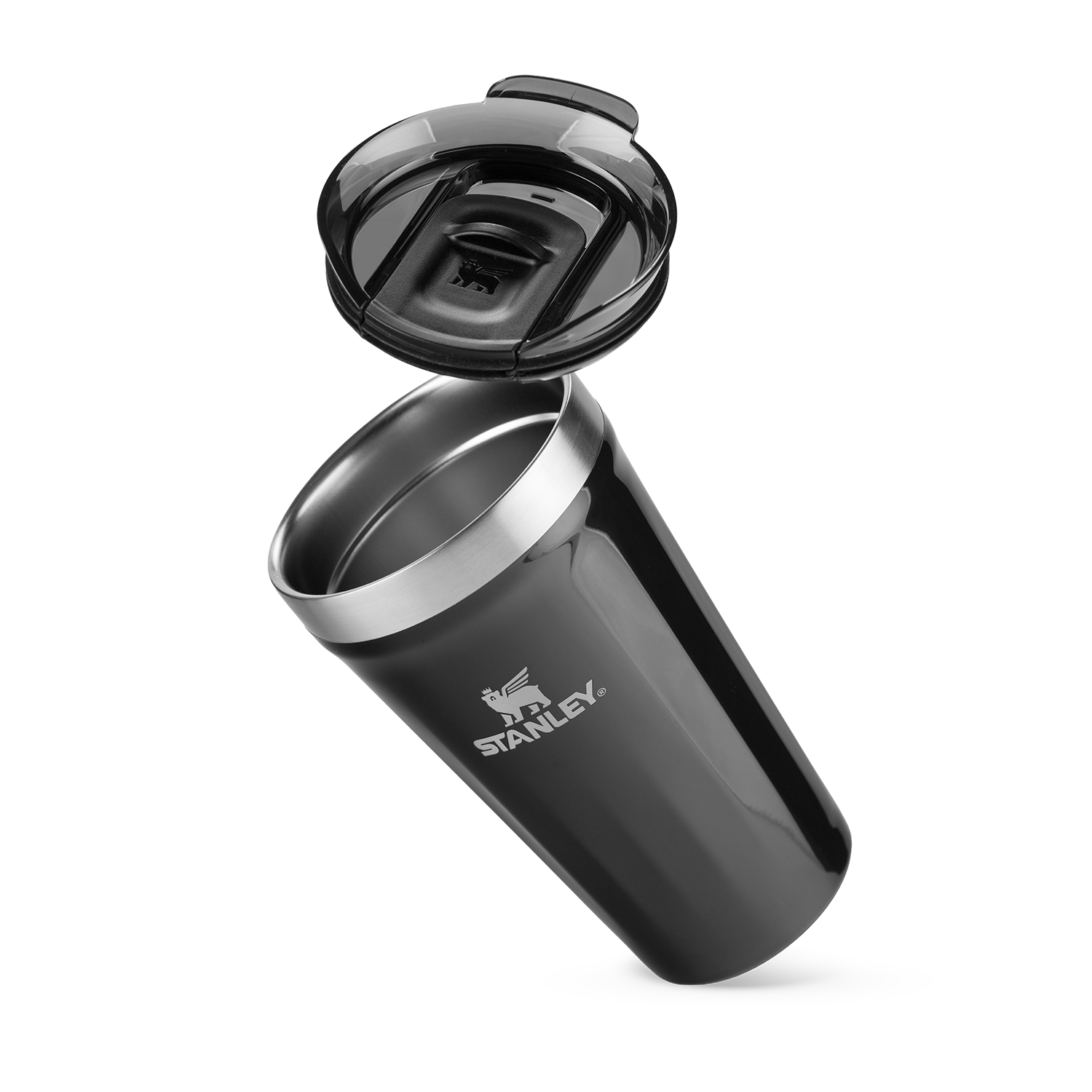 Copo Texturizado Com Tampa Black Gloss | 473ml