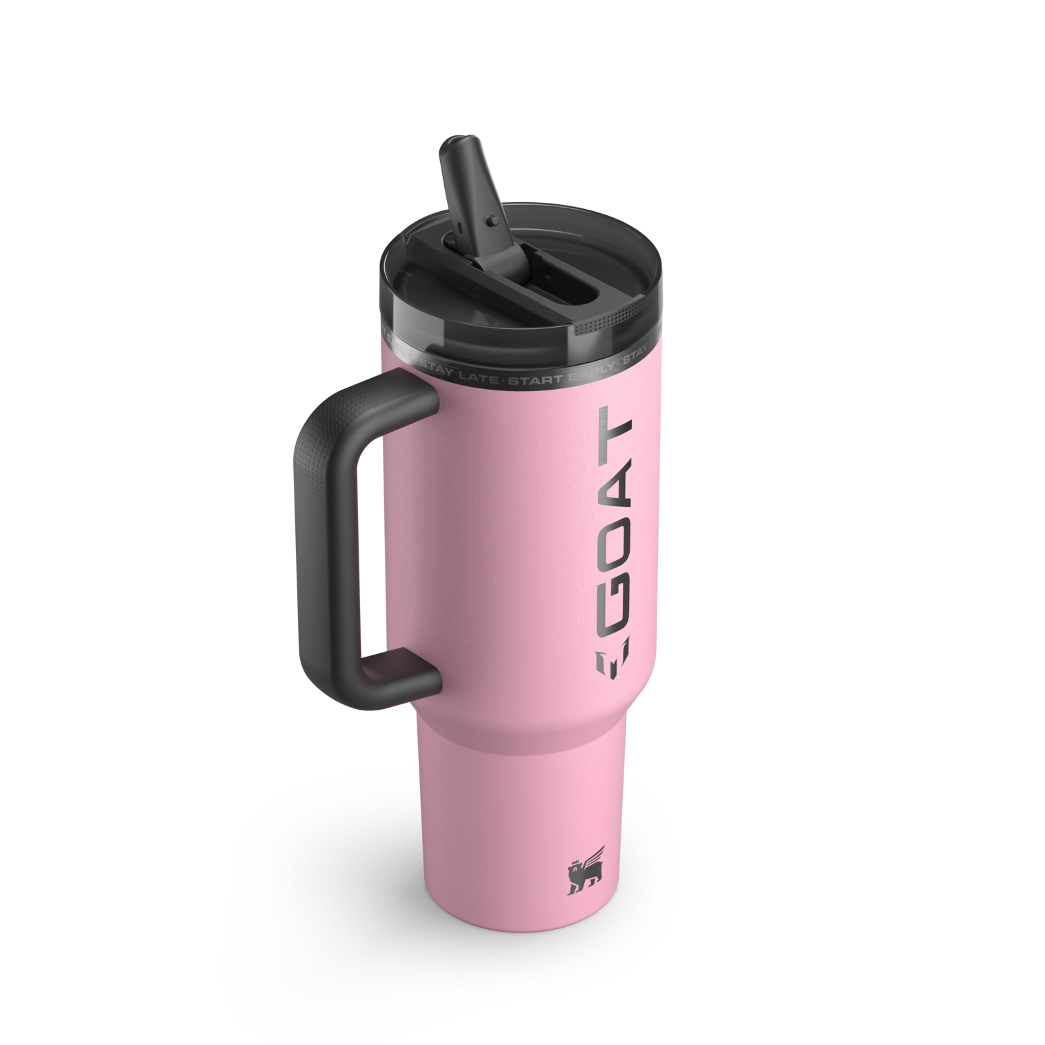 Quencher Protour Pink Messi Stanley | 1.18L com detallhe escrito "GOAT" em preto 
