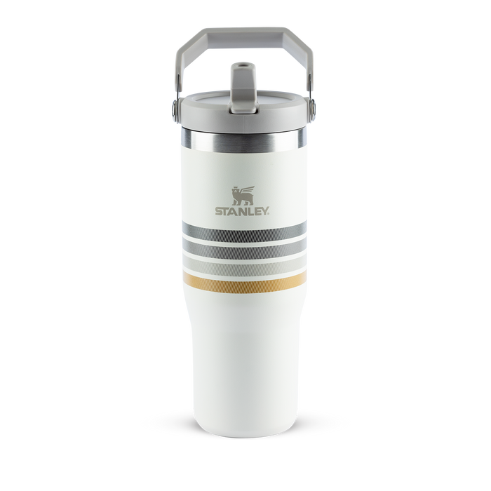 Tumbler Térmico Flip Straw Varsity Cream Ash Stripes | 887ml
