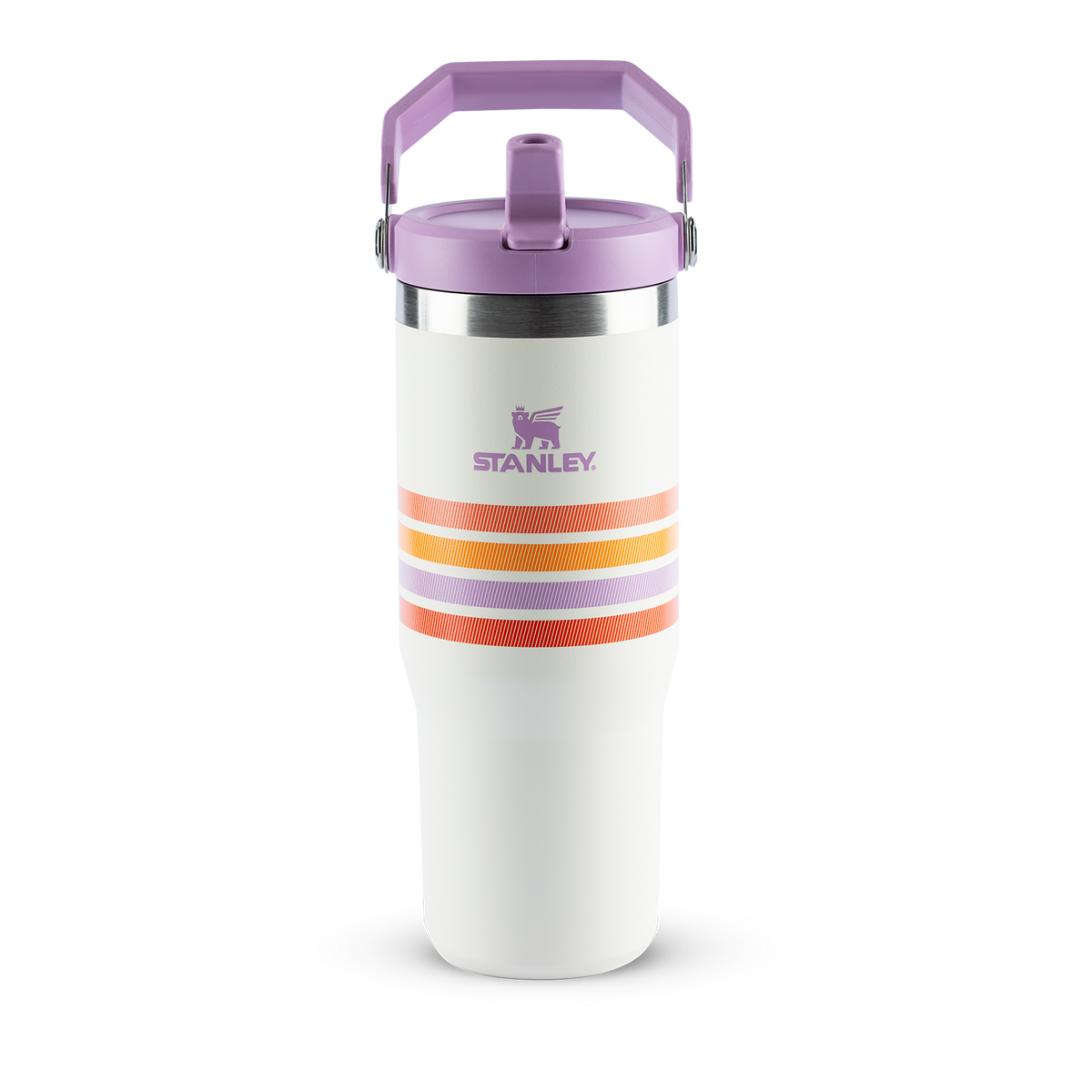 Tumbler Térmico Flip Straw Varsity Cream Lilac Stripes | 887ml