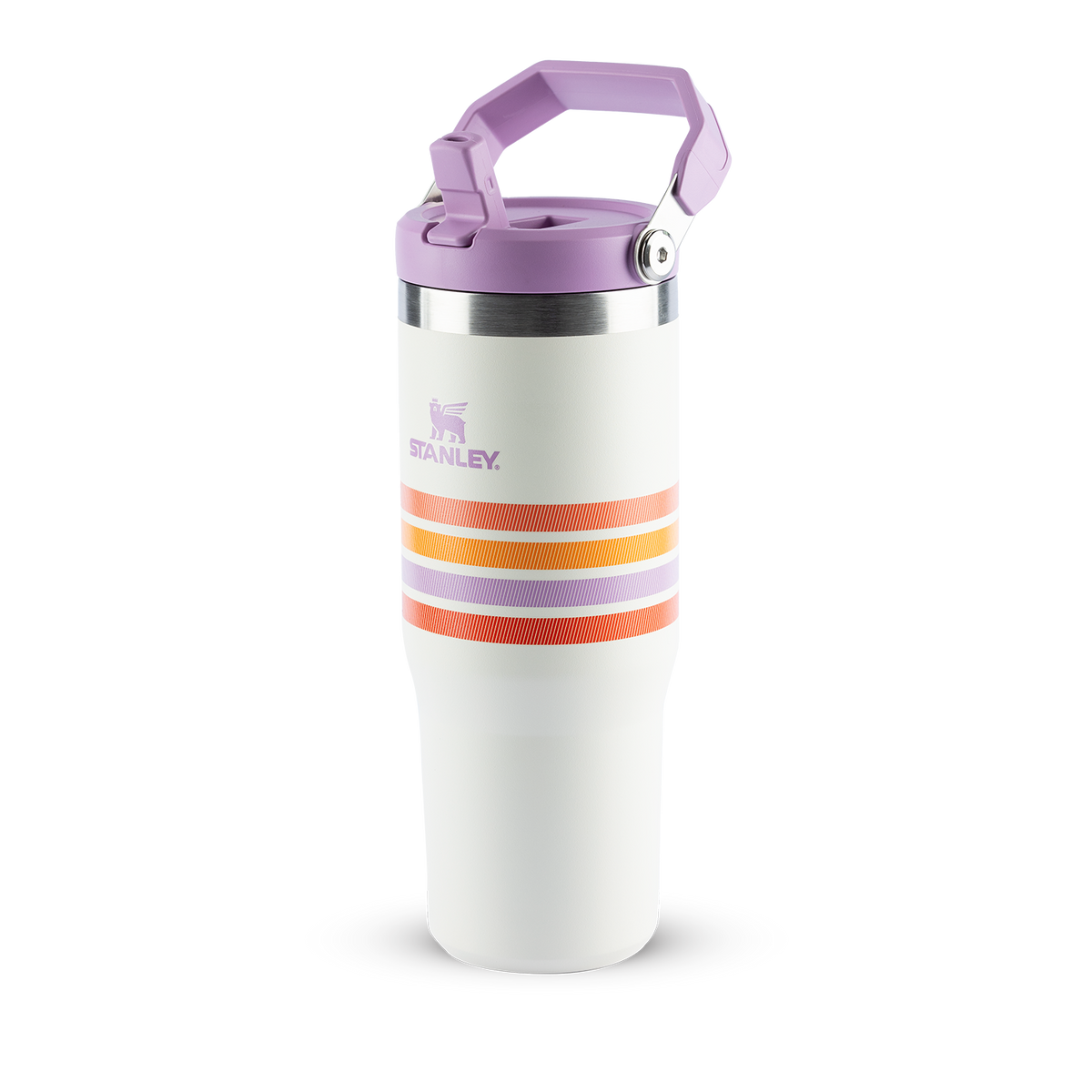 Tumbler Térmico Flip Straw Varsity Cream Lilac Stripes | 887ml