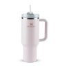Modelo 1 - Copo térmico Stanley rosa com canudo e alça.